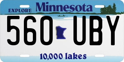 MN license plate 560UBY