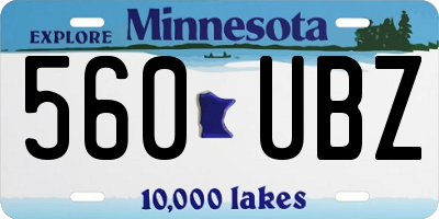 MN license plate 560UBZ