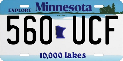MN license plate 560UCF