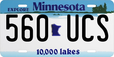 MN license plate 560UCS