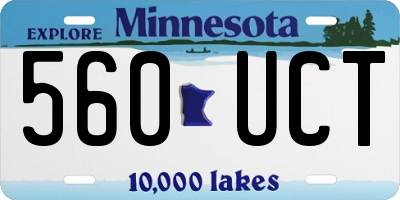 MN license plate 560UCT