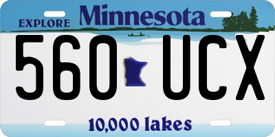 MN license plate 560UCX