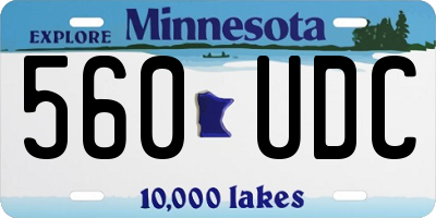 MN license plate 560UDC