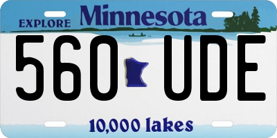 MN license plate 560UDE