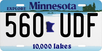 MN license plate 560UDF