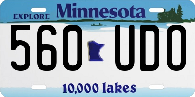 MN license plate 560UDO