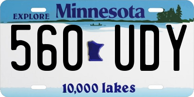 MN license plate 560UDY