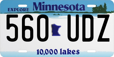 MN license plate 560UDZ