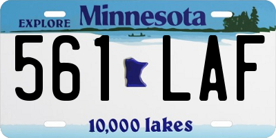 MN license plate 561LAF