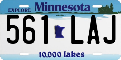 MN license plate 561LAJ