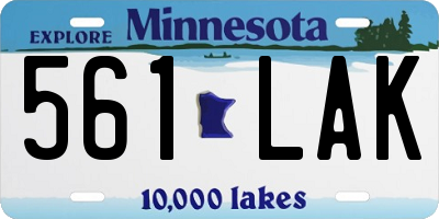 MN license plate 561LAK