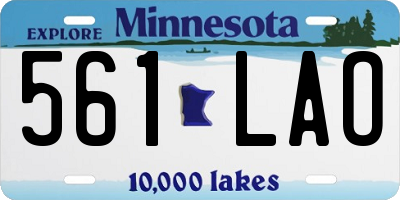 MN license plate 561LAO