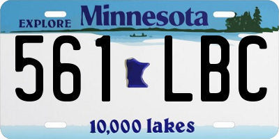 MN license plate 561LBC