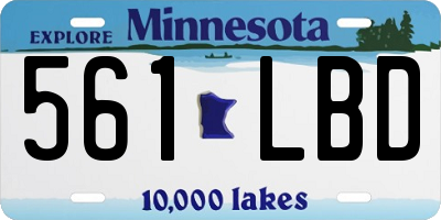 MN license plate 561LBD
