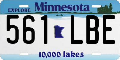 MN license plate 561LBE