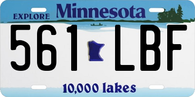MN license plate 561LBF