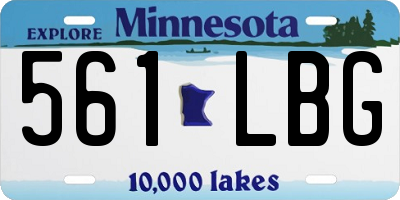 MN license plate 561LBG