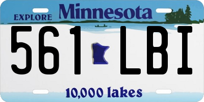 MN license plate 561LBI