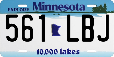 MN license plate 561LBJ