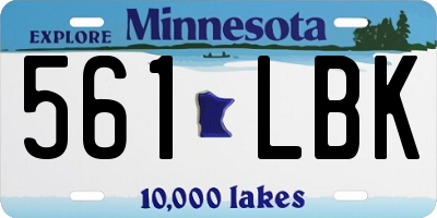 MN license plate 561LBK