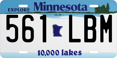 MN license plate 561LBM