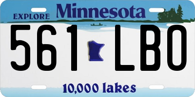 MN license plate 561LBO