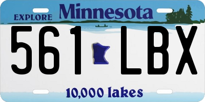 MN license plate 561LBX