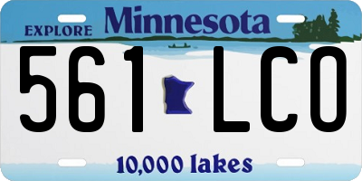 MN license plate 561LCO