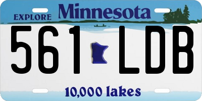 MN license plate 561LDB