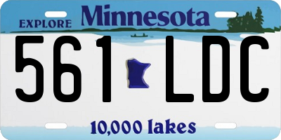 MN license plate 561LDC