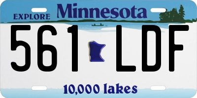 MN license plate 561LDF