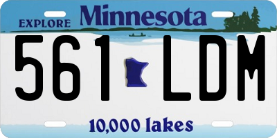 MN license plate 561LDM