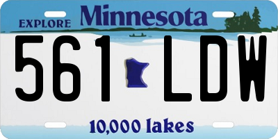 MN license plate 561LDW