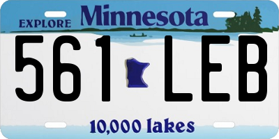 MN license plate 561LEB