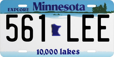 MN license plate 561LEE