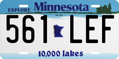 MN license plate 561LEF