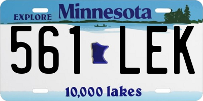 MN license plate 561LEK