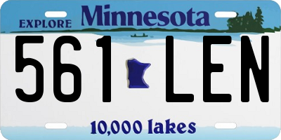 MN license plate 561LEN
