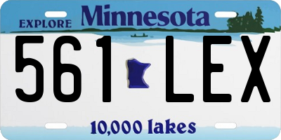 MN license plate 561LEX