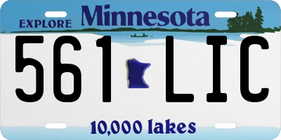 MN license plate 561LIC