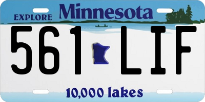 MN license plate 561LIF