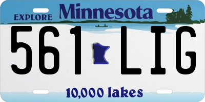 MN license plate 561LIG