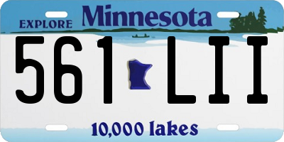 MN license plate 561LII