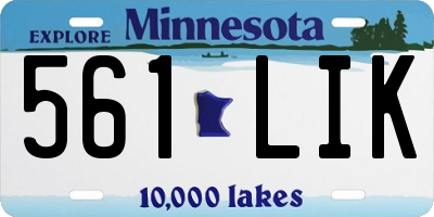MN license plate 561LIK