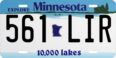 MN license plate 561LIR