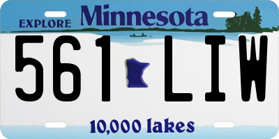 MN license plate 561LIW