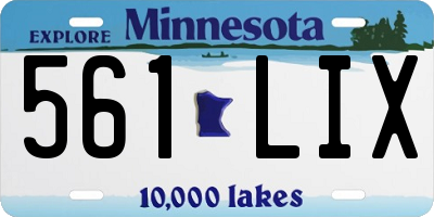 MN license plate 561LIX