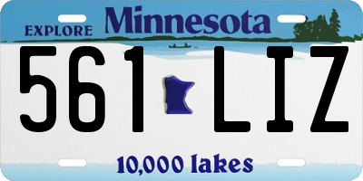 MN license plate 561LIZ