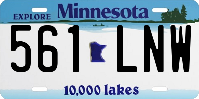 MN license plate 561LNW