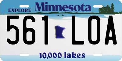MN license plate 561LOA